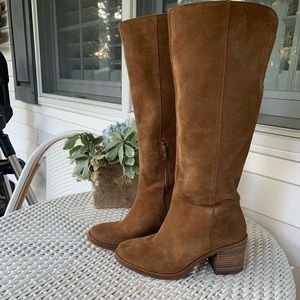 Camel suede Lucky knee high boots